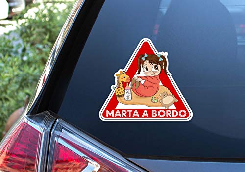 Pegatina Vinilo Bebe a Bordo, Baby on Board. Adhesivo vinilo para coche. (Personalizado)