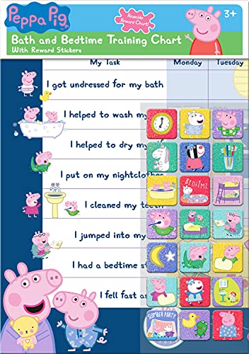 Peppa Pig Bath Bedtime Reward Chart and Stickers Juguetes para apilar y Encajar, Multicolor (01.70.30.023)