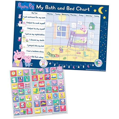 Peppa Pig Bath Bedtime Reward Chart and Stickers Juguetes para apilar y Encajar, Multicolor (01.70.30.023)