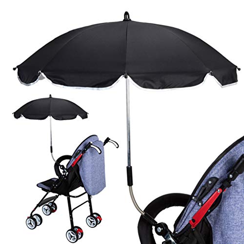 perfeclan Sombrilla de Carrito de Bebé - Parasol Flexible con Soporte para Sillas de Paseo/Protección UV50+ - Blanco