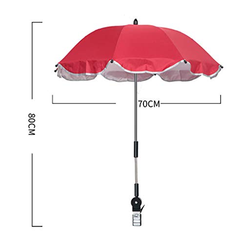 perfeclan Sombrilla de Carrito de Bebé - Parasol Flexible con Soporte para Sillas de Paseo/Protección UV50+ - Blanco