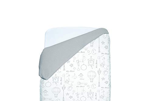 Petit Lazzari Garabato - Funda nórdica reversible para maxi cuna, 70 x 140 cm, color gris