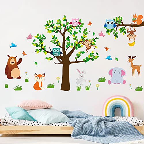 PHANPINT Pegatinas de Pared de Dibujos Animados para Habitación de Niños - Pegatinas de Pared Decorativas Autoadhesivas Para Niñas y Niños (Tier(89.9 X 60 Cm))