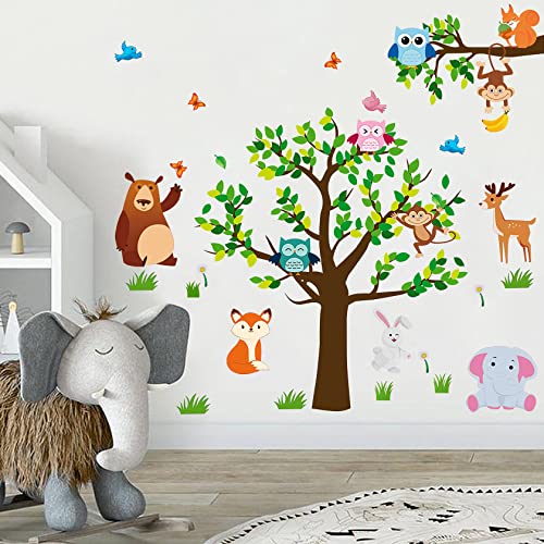 PHANPINT Pegatinas de Pared de Dibujos Animados para Habitación de Niños - Pegatinas de Pared Decorativas Autoadhesivas Para Niñas y Niños (Tier(89.9 X 60 Cm))