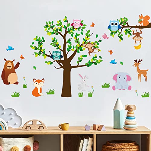 PHANPINT Pegatinas de Pared de Dibujos Animados para Habitación de Niños - Pegatinas de Pared Decorativas Autoadhesivas Para Niñas y Niños (Tier(89.9 X 60 Cm))