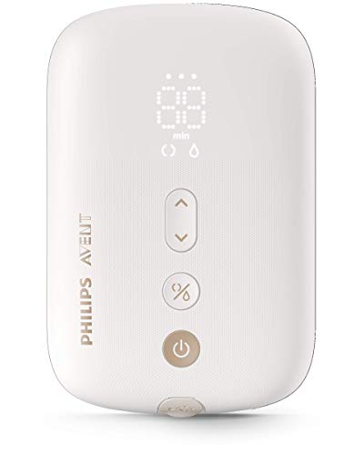 Philips Avent Scf396/11 - Sacaleches Eléctricos Individual Silencioso con Cojín Masajeador, 8 Ajustes de Estimulación y 16 de Extracción, Color Blanco, Biberón Natural de 125 Ml Incluido