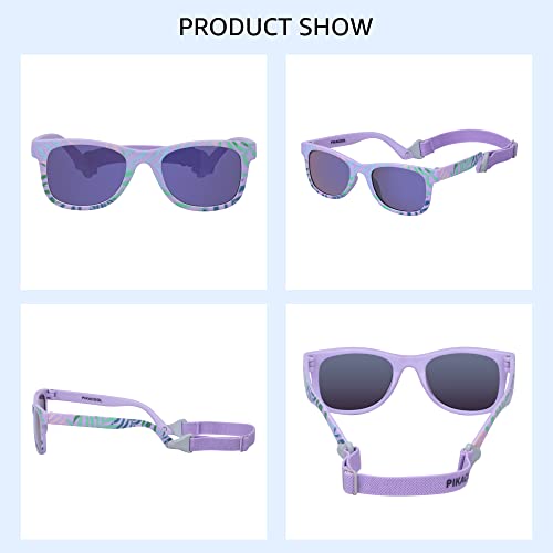 PIKACOOL Gafas de sol clásicas para bebés con correa, protección UV400, adecuadas para niños y niñas de 0 a 2 años., morado