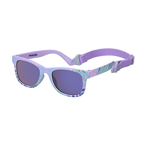 PIKACOOL Gafas de sol clásicas para bebés con correa, protección UV400, adecuadas para niños y niñas de 0 a 2 años., morado