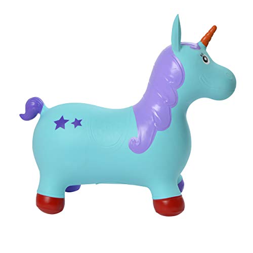 Pink Papaya Animales de Juguete Unicornio Bobby - Caballos para Niños Mayores de 3 Años hasta 50 kg - Animal Inflable para Niños sin BPA - Incluye Bomba de Aire