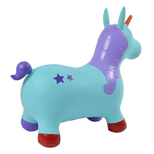 Pink Papaya Animales de Juguete Unicornio Bobby - Caballos para Niños Mayores de 3 Años hasta 50 kg - Animal Inflable para Niños sin BPA - Incluye Bomba de Aire