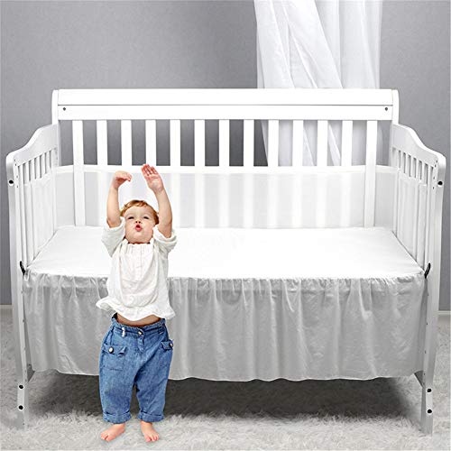 Protector De Cuna Para Bebé, Ventilaciones De Nido De Abeja, Lavable A Máquina, No Deformado (juego De Dos Piezas) (White,340/160 * 30cm)