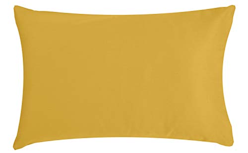 P'tit Basile - Juego de 2 Fundas de Almohada para Cama de niños, 40 x 60 cm, Tejido de algodón orgánico 100% orgánico y Oeko Tex®, Amarillo Mostaza