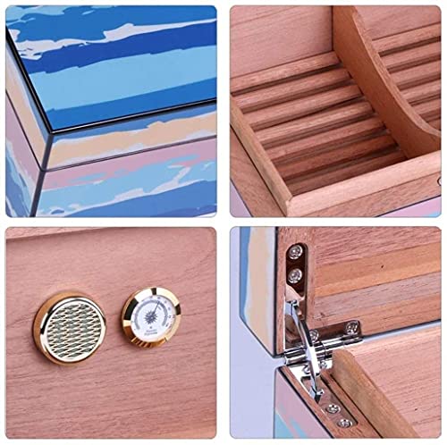 QHHALXZ YANGPIN - Caja hidratante creativa de madera de cedro con humidificador e higrómetro caja decorativa BMZDXJG-0