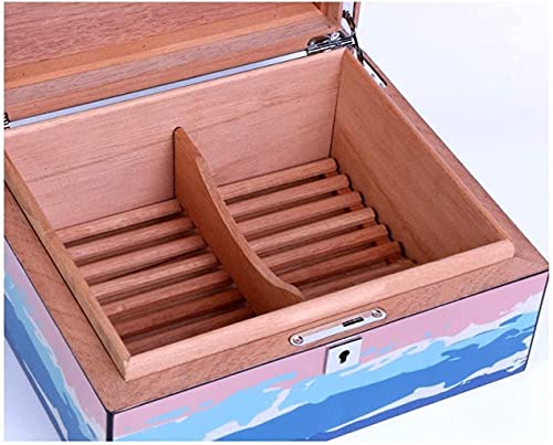 QHHALXZ YANGPIN - Caja hidratante creativa de madera de cedro con humidificador e higrómetro caja decorativa BMZDXJG-0