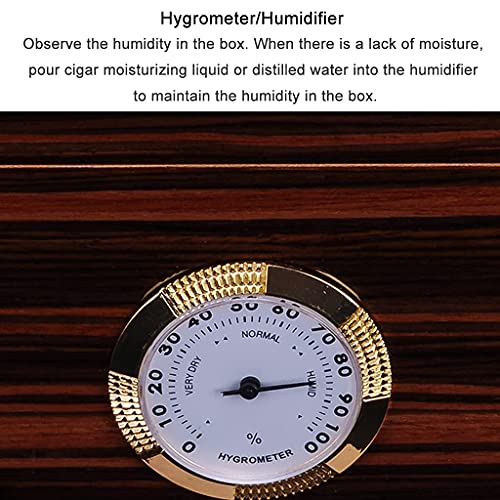 QHHALXZ YANGPING- Humidores sellados suave hidratante con higrómetro humidificador madera de cedro cigarro caja portátil BMZDXJH-1 (Color: marrón, tamaño: 4328.317cm)