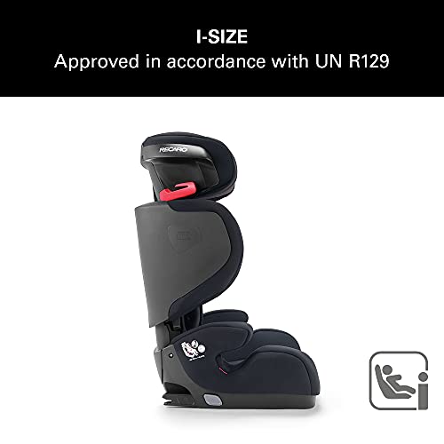 Recaro Kids Silla de coche Mako, (100-150cm), 3,5-12 años, Reposacabeza ajustable, i-Size, ASP (Proteccion lateral avanzada), conectores ISOFIX, Perfomance Black, Black