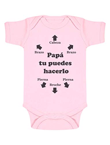 Regalos Originales para Padres primerizos Regalo papá Novato - Body de Manga Corta para bebé 3-6 Mes Rosa