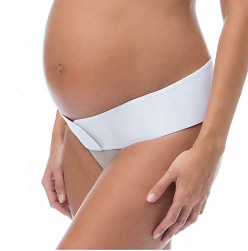 RelaxMaternity 5410 (Blanco, M) Faja para embarazadas sujeción para el abdomen soporte regulable con velcro