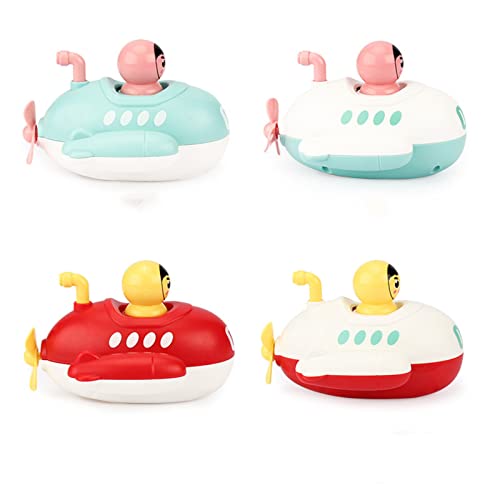 Reloj submarino para niños de baño, juguetes submarinos, juguetes flotantes, adecuados para baño, piscina, bañera (rojo superior y blanco inferior)