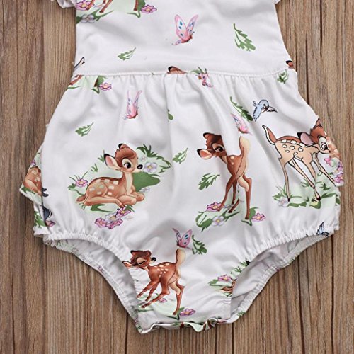 Ropa Bebe Niña Verano 2019 SHOBDW Mono Bebé+Diadema Peleles para Recien Nacido Manga del Volante Linda Navidad Counjunto De Ropa Bebé Niña Niño(Beige,6 Meses)