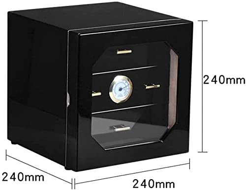 ROSG Gabinete humidificador de Puros con Negro, con higrómetro Digital y humidificador