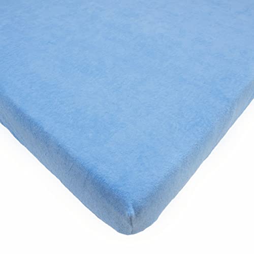 Sábana bajera ajustable de tejido de rizo para moisés o cuna de niños pequeños, cubierta de colchón. azul azul Talla:120 x 60 cm Cot