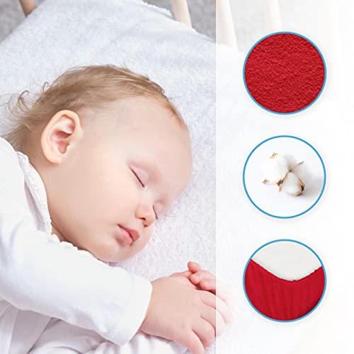 Sábana bajera ajustable de tejido de rizo para moisés o cuna de niños pequeños, cubierta de colchón. rojo rosso Talla:120 x 60 cm Cot