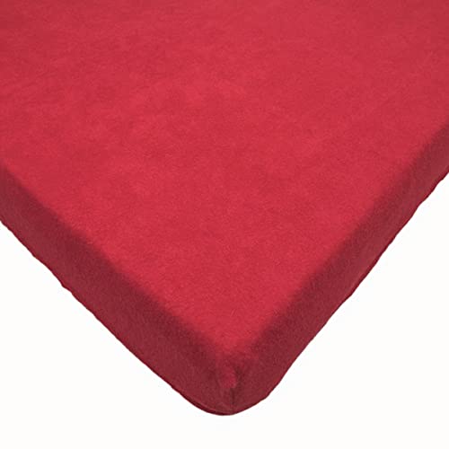 Sábana bajera ajustable de tejido de rizo para moisés o cuna de niños pequeños, cubierta de colchón. rojo rosso Talla:120 x 60 cm Cot