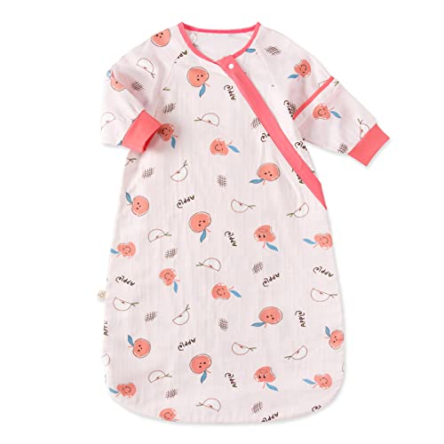 Saco de Dormir Bebé Algodón100% Verano Pijama 0.5 Tog Extraíbles Mangas Saco de Dormir Mono Niños Niñas 1-4 años