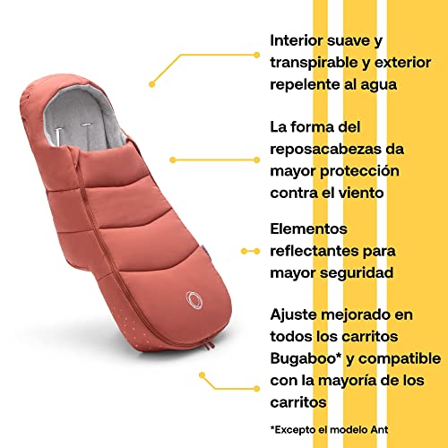 Saco de Silla Bugaboo, accesorio imprescindible para el carrito, impermeable y para todas las estaciones, calentito y transpirable en Sunset Red