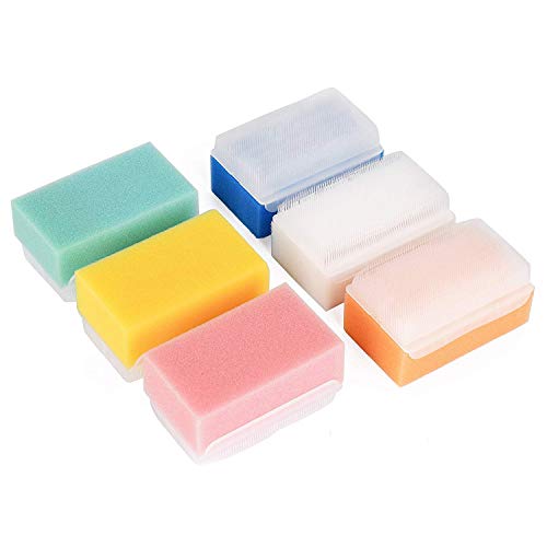 Sahkgye Esponja De Baño Para Bebé (6 Piezas) Arandela De Espuma Suave Con Tapa De Cuna,Cabello Y Cuero Cabelludo Limpio Suave Cepillo Sensorial Para Baño Cepillo De Esponja Color Aleatorio