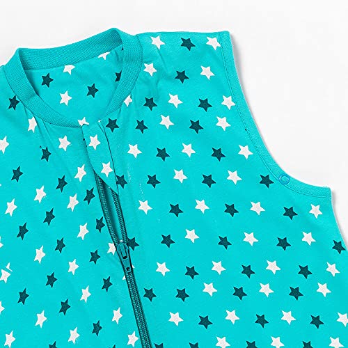 schlummersack Saco de Dormir de Verano con pies, 1 TOG, 100 cm, diseño de Estrellas, con piernas y puños alargados para una Estatura de 100 – 110 cm, pies, 1 TOG.