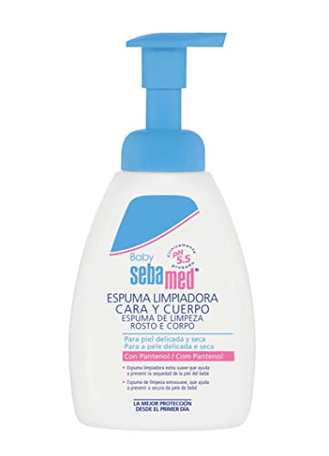 Sebamed Baby espuma baño, fórmula sin jabón con pH 5.5, refuerza el desarrollo del manto ácido del bebé y el equilibrio hídrico de la piel, 400 ml