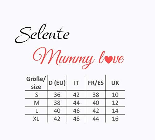 Selente Mummy Love - Sudadera con capucha para mujer de manga larga para lactancia materna (fabricada en la UE) de 100% algodón para embarazo y lactancia Chaqueta con cremallera de color negro. S