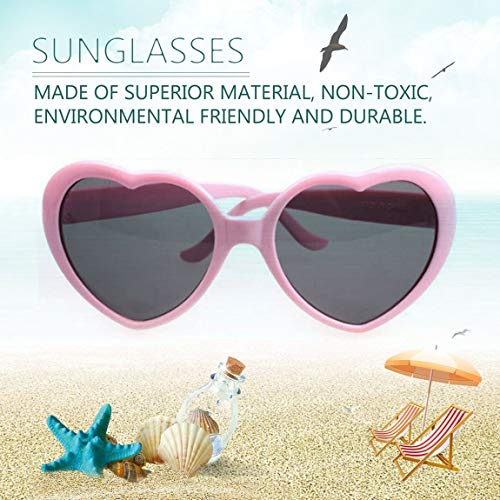 SeniorMar A la Venta Moda en Forma de corazón Gafas de Sol Marco de plástico UV400 Espejo Unisex Sol Cristal Encantador Niños Adultos Gafas para Viajar