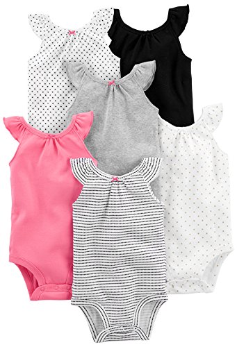 Simple Joys by Carter's - Body - para bebé niña negro Black, White Pink Ruffle 3-6 months