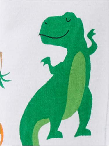 Simple Joys by Carter's pijama de algodón para bebés y niños pequeños, 3 unidades ,Dino/Animals Green/Lion ,6-9 Meses