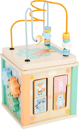 Small Foot Small foot-11724 Cubo de motricidad,, Juego de Encajar de maderaen Colores Pastel de Moda, a Partir de 12 Meses. Toys (11724)