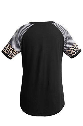 Smallshow Camiseta Lactancia Verano Manga Corta Maternidad Ropa Embarazada Top,Black,L