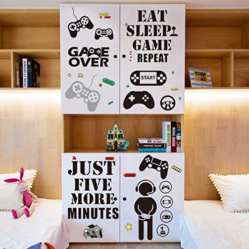 Stick Wall Decals Decoración de Habitación de Jugador, Stickers for Boys Girls Living Room Bedroom Wall Decals, Removable Vinyl Wall Stickers for Kids 6pcs