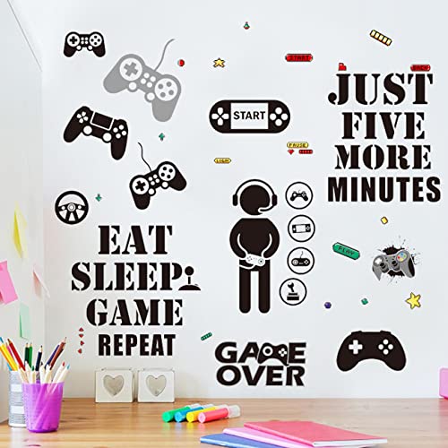 Stick Wall Decals Decoración de Habitación de Jugador, Stickers for Boys Girls Living Room Bedroom Wall Decals, Removable Vinyl Wall Stickers for Kids 6pcs