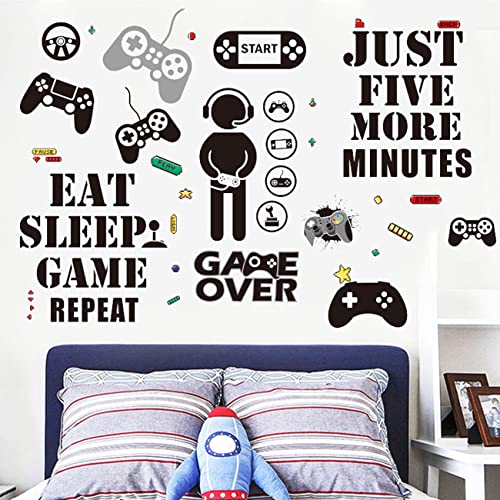 Stick Wall Decals Decoración de Habitación de Jugador, Stickers for Boys Girls Living Room Bedroom Wall Decals, Removable Vinyl Wall Stickers for Kids 6pcs