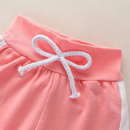 Sudaderas con Capucha para niñas pequeñas, chándales, Sudadera con Capucha de Color sólido, suéter, Pantalones Largos, chándal, Conjunto de 2 Piezas (Pink,18-24 Meses)