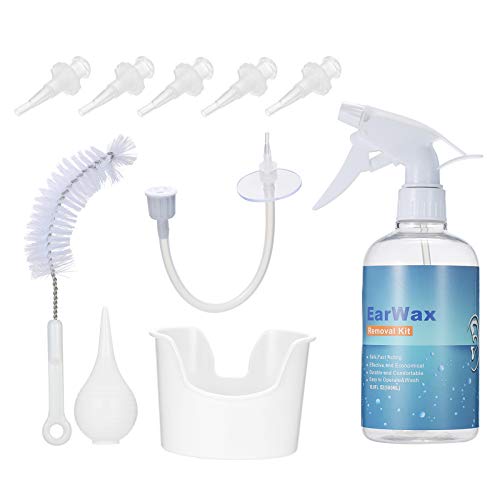 Sunydog Kit de eliminación de cera de oídos Kit de limpieza de irrigación de oídos con jeringa para lavar oídos Bulbo de apriete Cepillo para lavabo de oídos Removedor de cera para adultos Niños Cuida