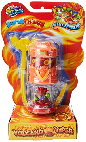 SUPERTHINGS Battle Spinner – Volcano Viper. 1 Spinner y 1 SuperThing Exclusivo