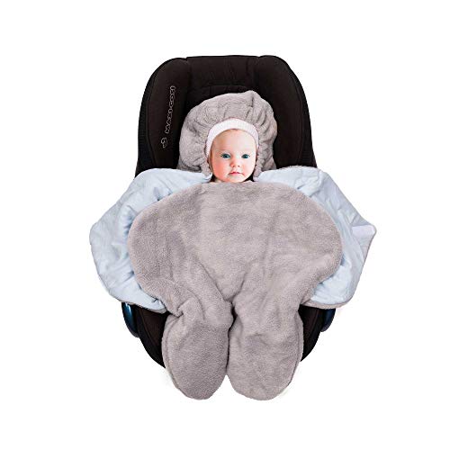 SWADDYL Bebé, niño envolver manta, para Silla de coche, cochecito, grupo 0, Maxi-cosi, Peg-Pérego, saco, recién nacido, Polar Afelpado y algodón, fabricado en Europa (Azul)