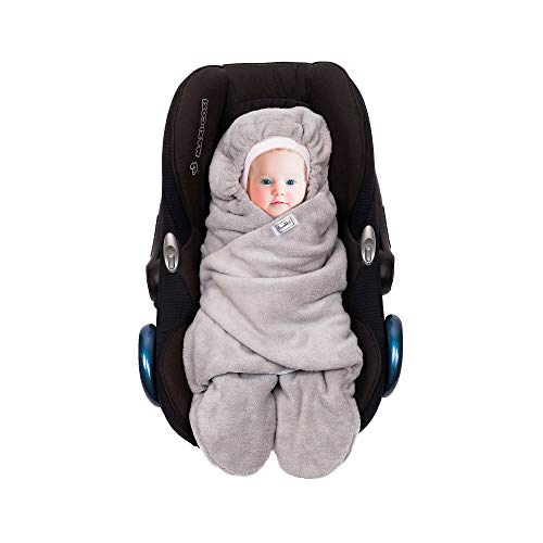 SWADDYL Bebé, niño envolver manta, para Silla de coche, cochecito, grupo 0, Maxi-cosi, Peg-Pérego, saco, recién nacido, Polar Afelpado y algodón, fabricado en Europa (Azul)