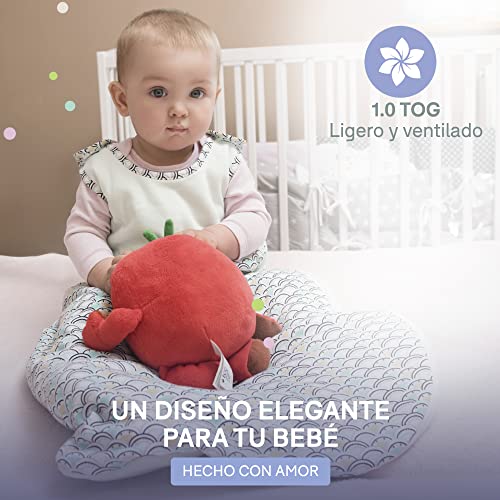 Sweety Fox - Saco de Dormir Bebe Verano - TOG 1.0 - Algodon 100% Ecológico Certificado Oeko-Tex® Sin Productos Químicos - Rosa - 110 cm