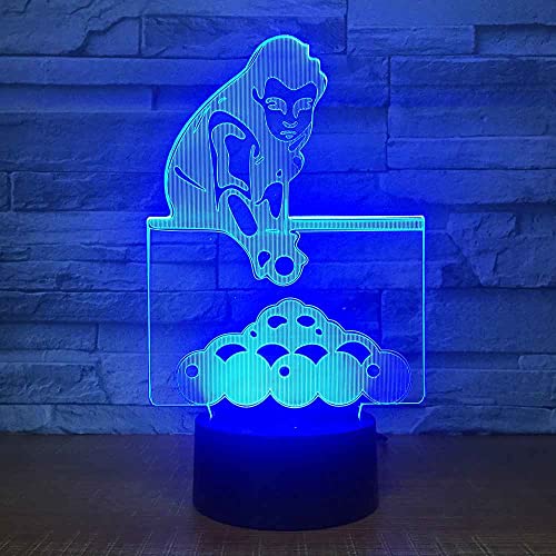 SWTZEQ Luz Nocturna Infantil, 3D Patrón de billar Luz de noche LED Lámpara de Mesa 16 colores Touch Switch, decoración de fiesta, decoración de la habitación de los niños Regalos creativos