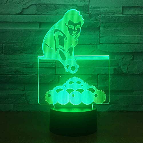 SWTZEQ Luz Nocturna Infantil, 3D Patrón de billar Luz de noche LED Lámpara de Mesa 16 colores Touch Switch, decoración de fiesta, decoración de la habitación de los niños Regalos creativos